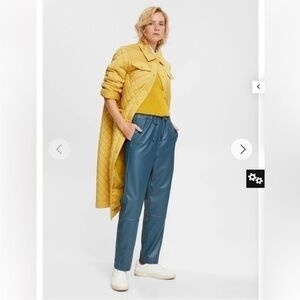 Highrise Petro Blue Faux Leather Jogger Pants Size 6